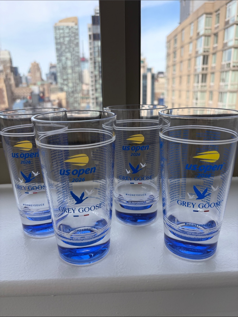 US Open 2026 Grey Goose Honey Deuce Glasses Set of 4 🎾